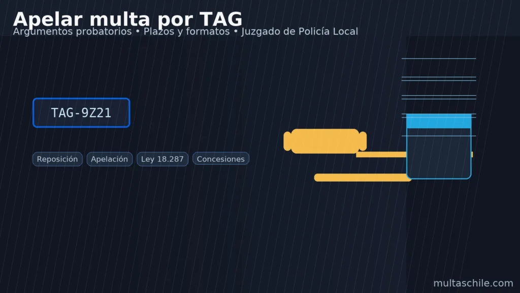Apelar multa por TAG en Chile — argumentos probatorios, plazos y formatos ante Juzgado de Policía Local