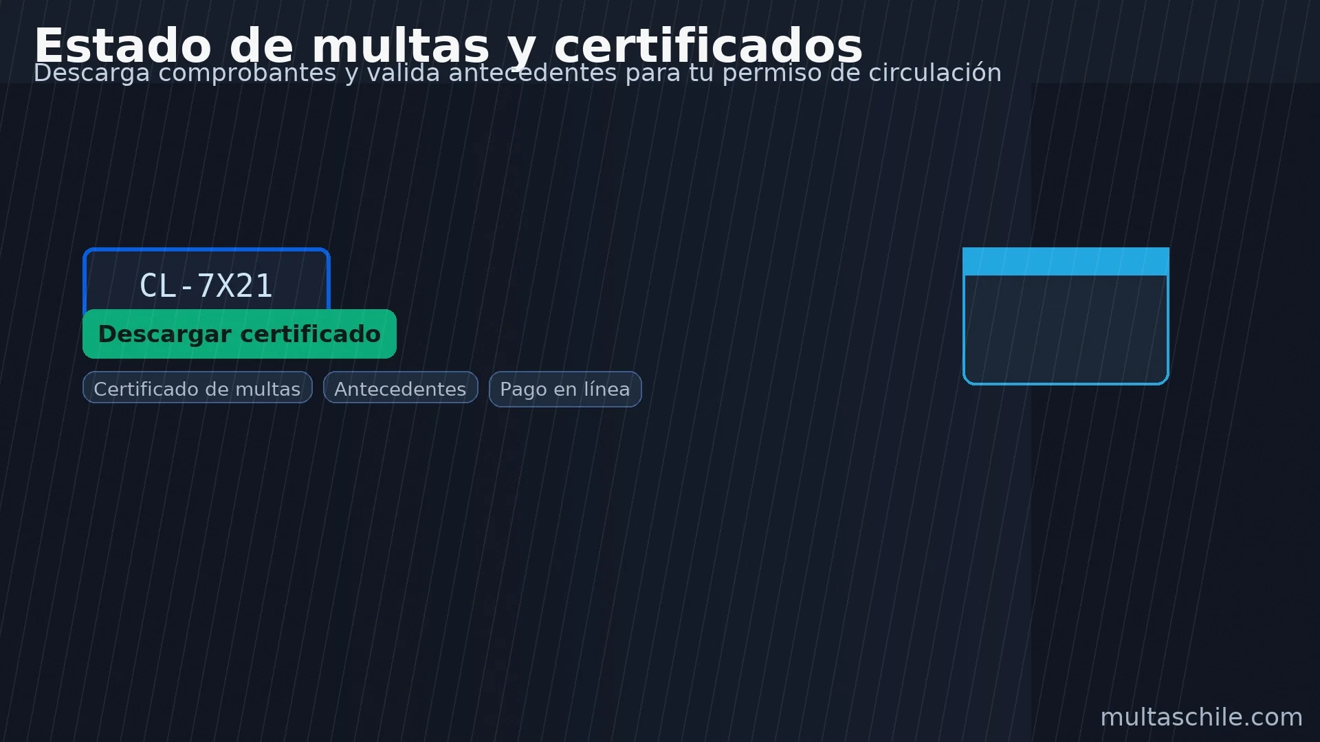 Estado de multas y certificados — descarga comprobantes y valida antecedentes