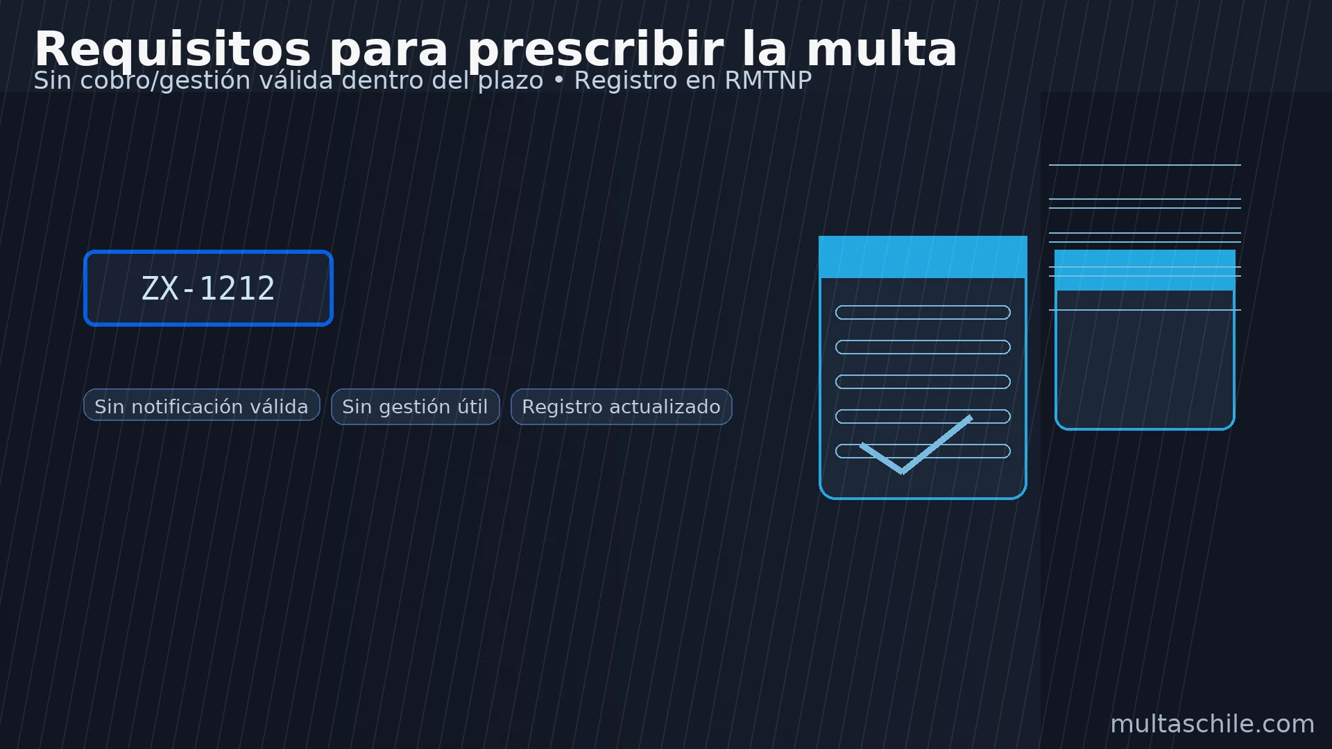 Requisitos para prescribir una multa — sin notificación o gestión válida dentro de plazo; ver registro en RMTNP