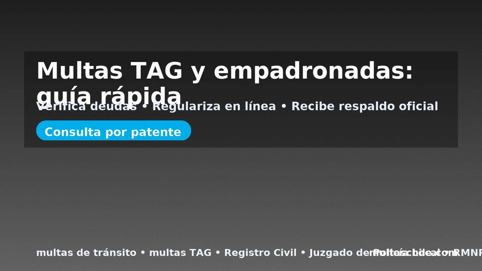 Multas TAG y empadronadas: guía rápida para pagar y obtener respaldo – multaschile.com
