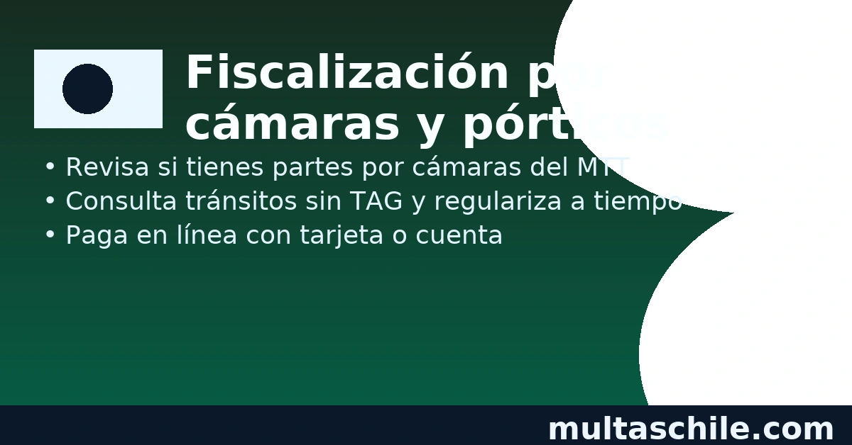 Fiscalización por cámaras y pórticos en Quilicura: revisa partes por cámaras del MTT y tránsitos sin TAG, regulariza en línea | multaschile.com