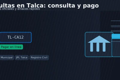 Multas en Talca: consulta y pago — placa TL-CA12, botón Pagar y bloques de municipalidad, JPL y Registro Civil