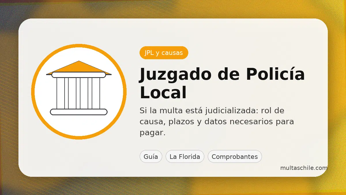 Multa judicializada: Juzgado de Policía Local en La Florida y rol de causa