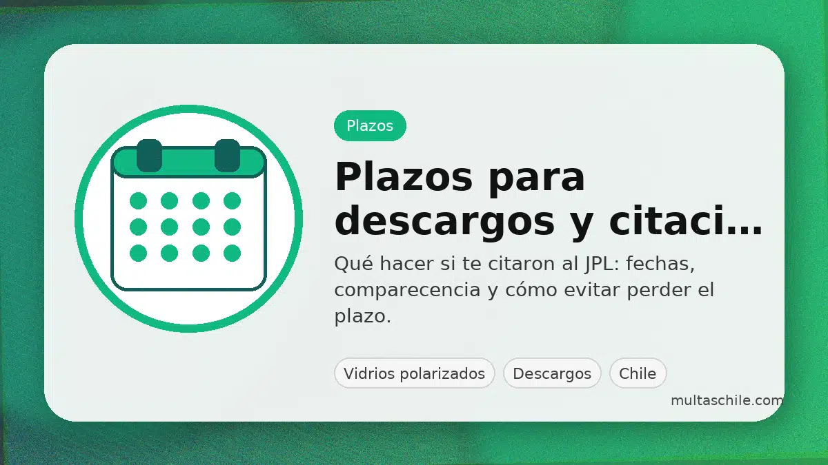 Plazos para presentar descargos por multa de polarizados en Juzgado de Policía Local